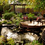 Backyard Watergarden at Night