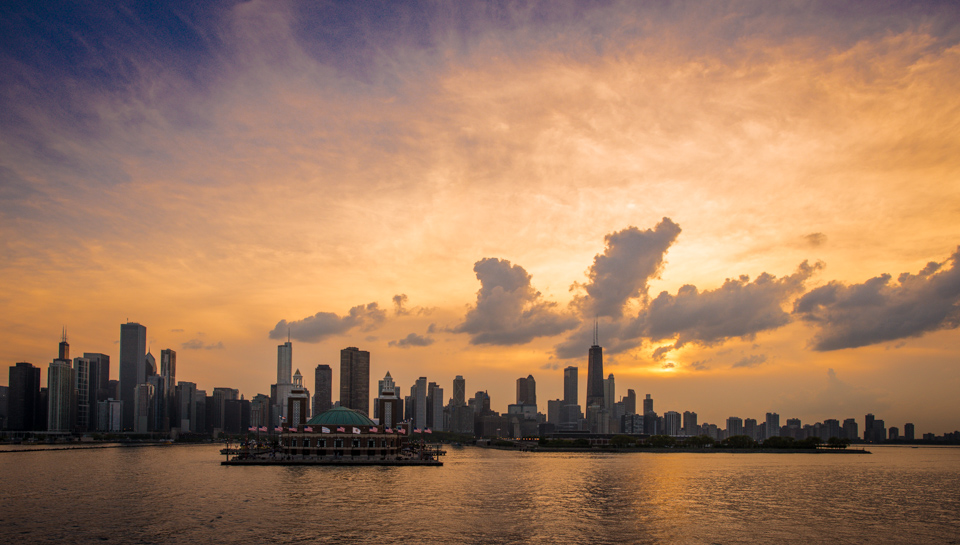 Chicago Skyline with Navy Pier